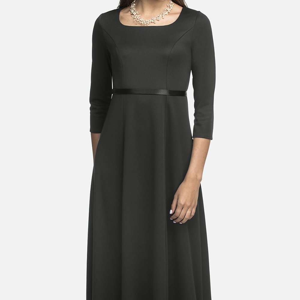 Formal Fashions Inc New Size 6 Black Dress, empire, ribbon belt, choir, recital